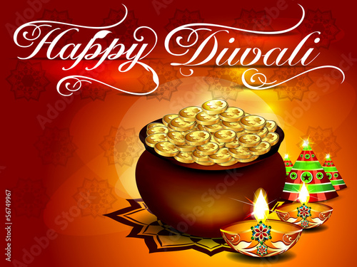Vector: diwali background with Floral diwali background with Floral