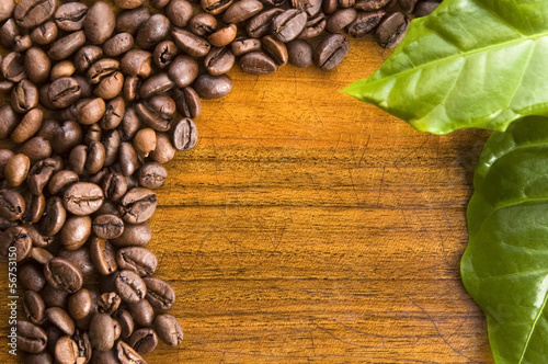 Photo: Coffee on wooden background Coffee on wooden background