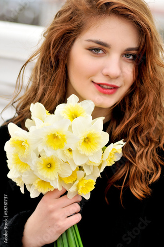 Photo: teen girl and flowers teen girl and flowers