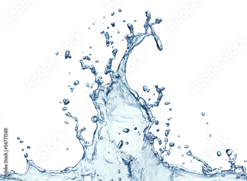 Photo: blue water splash isolated blue water splash isolated