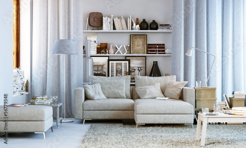 Illustration: Wohnzimmer in Wohnung - Small living room Wohnzimmer in Wohnung - Small living room