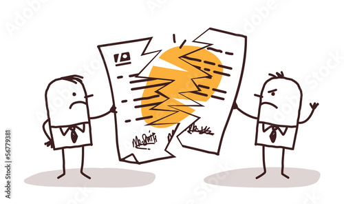 Vector: Businessmen Breaking A Contract Businessmen Breaking A Contract