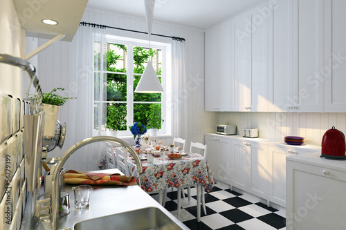 Illustration: Altbauküche im Ikea Stil - skandinavian kitchen in ikea style Altbauküche im Ikea Stil - skandinavian kitchen in ikea style
