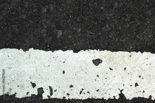 Photo: white line on the road texture white line on the road texture