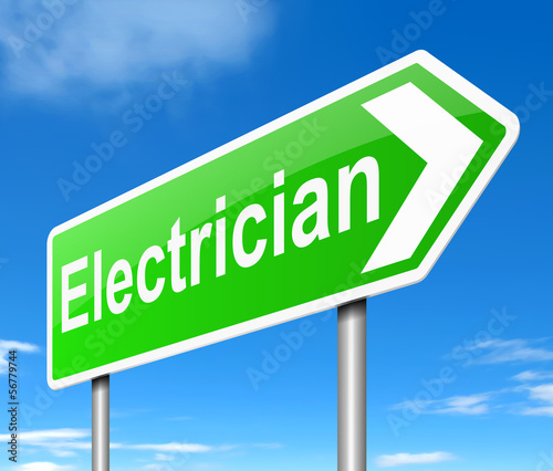 Illustration: Electrician concept. Electrician concept.
