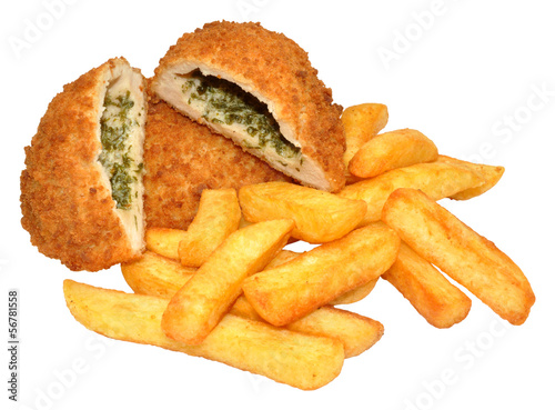 Photo: Chicken Kiev And Chips Chicken Kiev And Chips