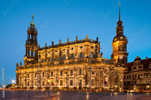 Photo: Dresden Hofkirche in the evening Dresden Hofkirche in the evening