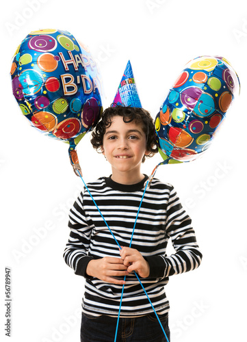 Photo: Birthday Boy over white background Birthday Boy over white background