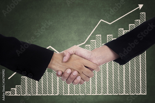 Photo: Man and Woman Business Handshake Man and Woman Business Handshake