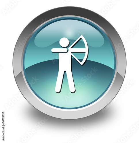 Illustration: Light Blue Glossy Pictogram "Archery" Light Blue Glossy Pictogram "Archery"