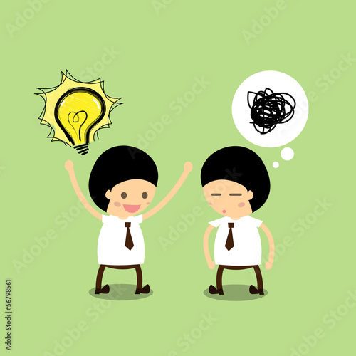 Vector: Businessman are thinking and Have no idea. Businessman are thinking and Have no idea.