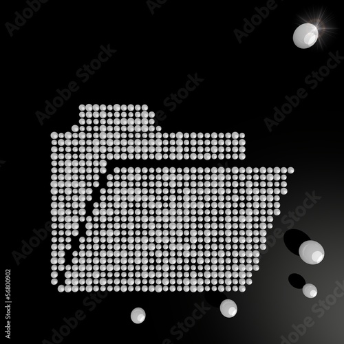 Illustration: 3d render of a regular folder symbol made of many spheres 3d render of a regular folder symbol made of many spheres