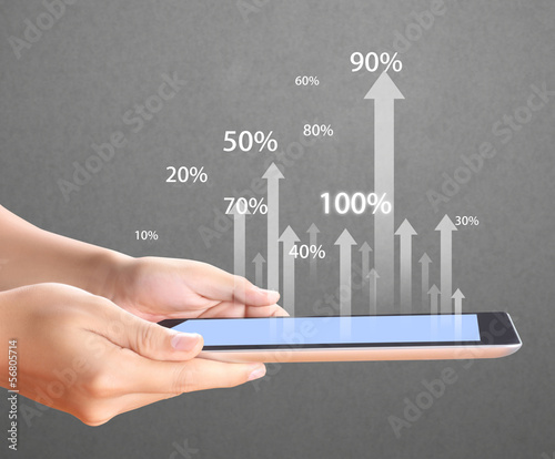 Photo: touch screen tablet with graph touch screen tablet with graph