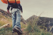 mountain trekking man mountain trekking man