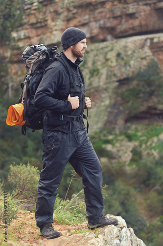 Photo: mountain trekking man mountain trekking man