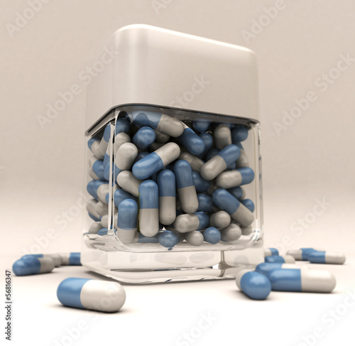 Illustration: Blue and white pills Blue and white pills