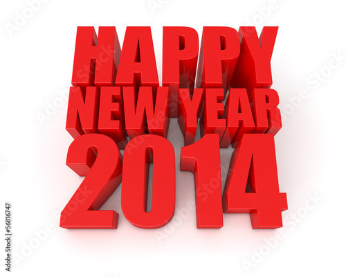 Illustration: New year 2014 3d render New year 2014 3d render