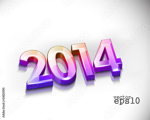 Vector: 3d Happy New Year 2014 Text Design 3d Happy New Year 2014 Text Design