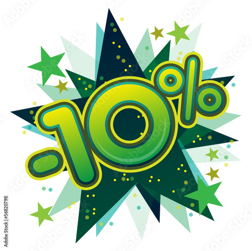 Vector: 10%, réduction, solde, remise, ristourne, commerce, vente 10%, réduction, solde, remise, ristourne, commerce, vente