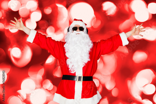 Photo: Portrait Of A Santa Listening Music Portrait Of A Santa Listening Music