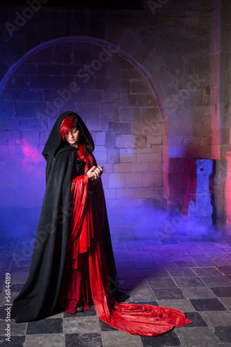 Photo: Gothic lady in medieval castle Gothic lady in medieval castle