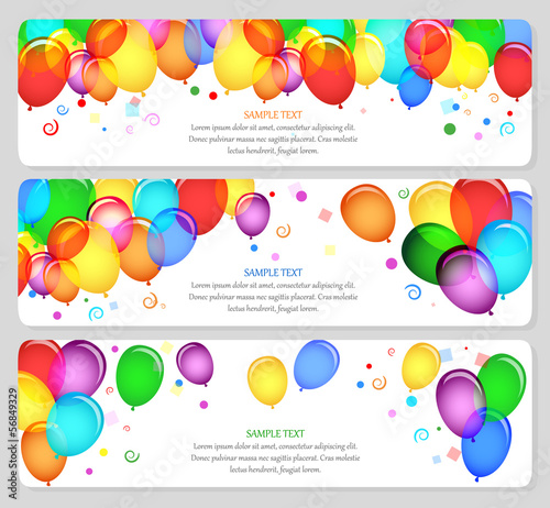 Vector: event banners with colorful balloons event banners with colorful balloons