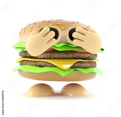 Illustration: Burger is very shy Burger is very shy