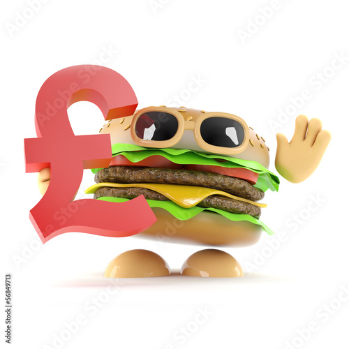 Illustration: Burger holds the UK Sterling symbol Burger holds the UK Sterling symbol