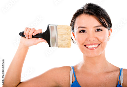 Photo: Happy woman painting Happy woman painting