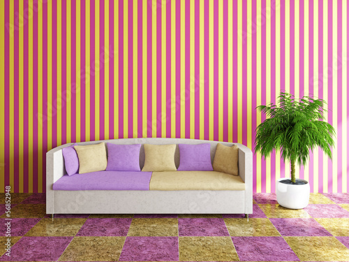 Illustration: Sofa with pillows Sofa with pillows