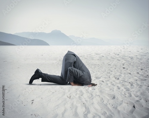 Photo: Businessman like an ostrich Businessman like an ostrich