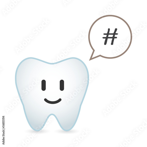 Vector: Tooth illustration with comic balloon Tooth illustration with comic balloon