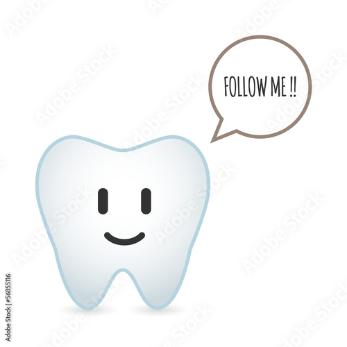 Vector: Tooth illustration with comic balloon Tooth illustration with comic balloon