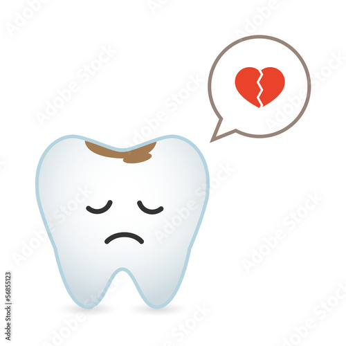 Vector: Tooth illustration with comic balloon Tooth illustration with comic balloon