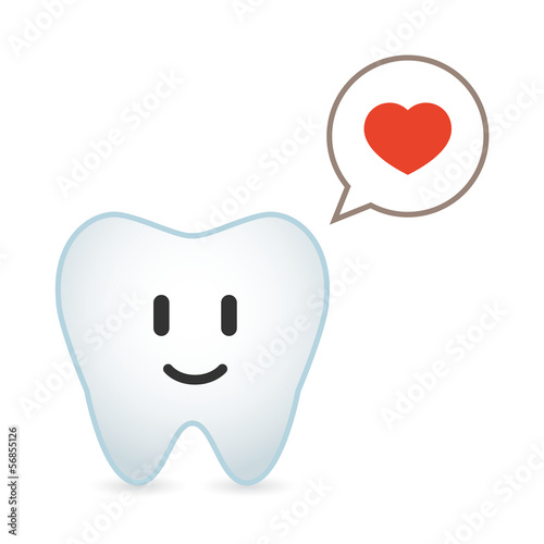 Vector: Tooth illustration with comic balloon Tooth illustration with comic balloon