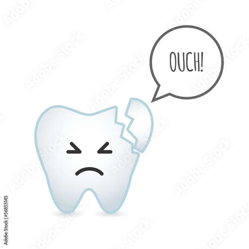Vector: Tooth illustration with comic balloon Tooth illustration with comic balloon
