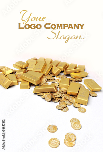 Illustration: Treasure in gold slogan Treasure in gold slogan