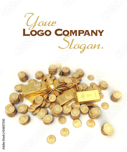Illustration: Treasure in gold slogan Treasure in gold slogan