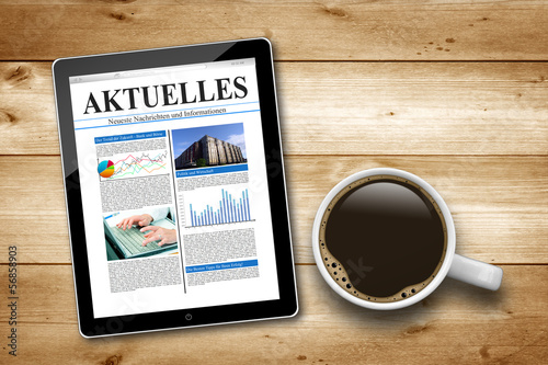 Photo: Tablet Pc mit Aktuellen Nachrichten Tablet Pc mit Aktuellen Nachrichten