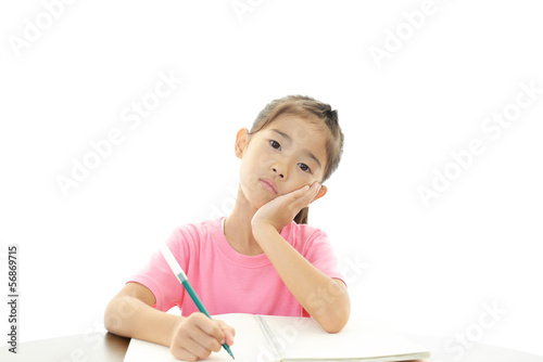 Photo: 不安な様子の女の子 不安な様子の女の子