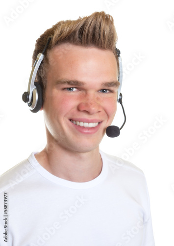 Photo: Operator with blonde hair Operator with blonde hair