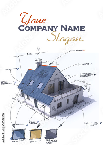 Illustration: House style customized blue House style customized blue