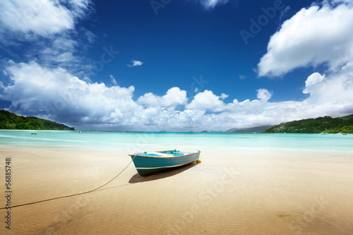 Photo: boat on beach Mahe island, Seychelles boat on beach Mahe island, Seychelles