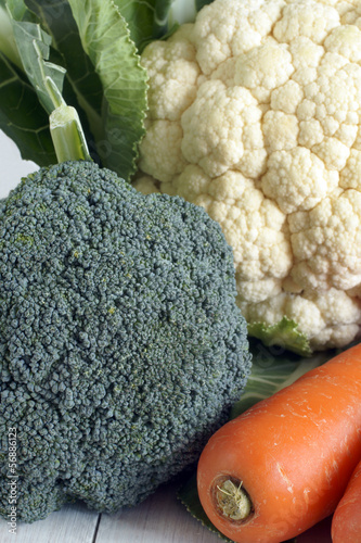 Photo: Broccoli carrots and cauliflower Broccoli carrots and cauliflower