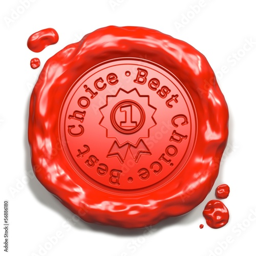 Illustration: Best Choice - Stamp on Red Wax Seal. Best Choice - Stamp on Red Wax Seal.