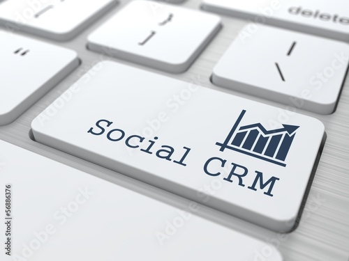 Illustration: Keyboard with Social CRM Button. Keyboard with Social CRM Button.