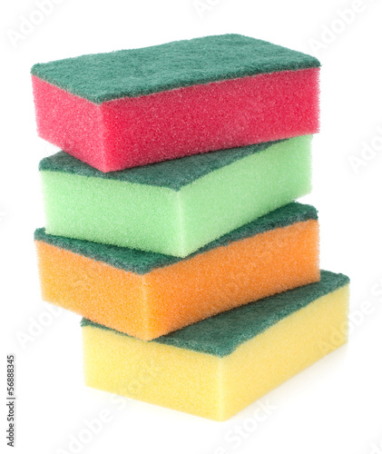 Photo: sponges isolated on the white background sponges isolated on the white background