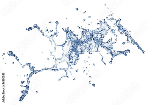 Photo: blue water splash isolated blue water splash isolated