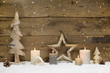 Weihnachten - natürlich aus Holz - Deko mit vier Kerzen