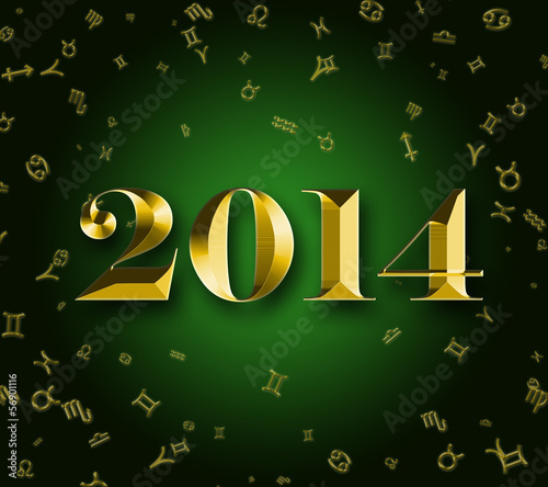 Photo: Golden 2014 astrology background with zodiac signes Golden 2014 astrology background with zodiac signes
